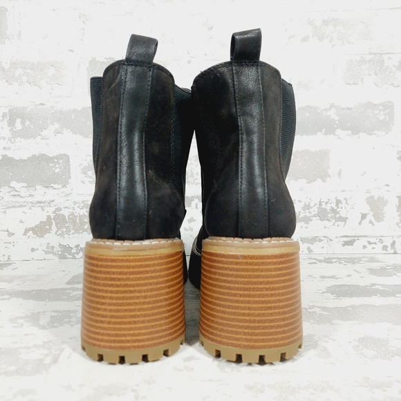 New Mia Alejandro Black Leather Platform Boots M703 - Picture 6 of 11